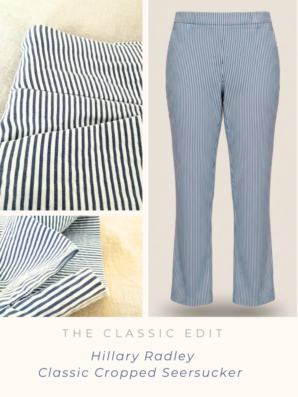 Hillary Radley Seersucker Ankle Pants | Cotton Spandex | Pull-On Comfort